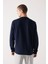 Erkek Lacivert Bisiklet Yaka Esnek Yumuşak Doku İnterlok Kumaş Basic Regular Fit Sweatshirt B001100 4