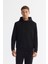 Erkek Siyah Kapüşonlu Esnek Yumuşak Doku Interlok Kumaş Sweatshirt B001101 1
