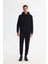 Erkek Siyah Kapüşonlu Esnek Yumuşak Doku Interlok Kumaş Sweatshirt B001101 5