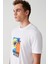 Erkek Beyaz Ultrasoft Bisiklet Yaka Baskılı T-Shirt A31Y1046 2