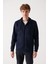 Erkek Lacivert Kapüşonlu İnterlok Kumaş Fermuarlı Basic Regular Fit Sweatshirt B001102 1
