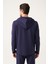 Erkek Lacivert Interlok Kumaş Kapüşonlu Fermuarlı Sweatshirt A31y1202 4