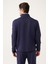 Erkek Lacivert İnterlok Kumaş Dik Yaka Baskılı Sweatshirt A31Y1203 4