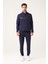 Erkek Lacivert İnterlok Kumaş Dik Yaka Baskılı Sweatshirt A31Y1203 5
