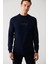 Erkek Lacivert Bisiklet Yaka Dokulu Rayon Triko Kazak A32Y5107 1