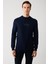 Erkek Lacivert Bisiklet Yaka Dokulu Rayon Triko Kazak A32Y5107 3