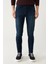 Erkek Koyu Mavi Eskitme Yıkamalı Esnek Jean Pantolon E003513 2