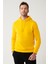 Erkek Sarı Kapüşonlu 3 İplik Şardonlu Baskılı Sweatshirt A32Y1240 1
