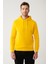 Erkek Sarı Kapüşonlu 3 İplik Şardonlu Baskılı Sweatshirt A32Y1240 3