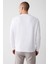 Erkek Beyaz Sweatshirt Interlok Kumaş Bisiklet Yaka Baskılı Regular Fit A32y1371 4