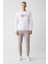 Erkek Beyaz Sweatshirt Interlok Kumaş Bisiklet Yaka Baskılı Regular Fit A32y1371 5