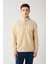 Erkek Krem Dik Yaka Tam Fermuarlı Peluş Sweatshirt A32y1381 3
