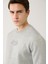 Erkek Gri Bisiklet Yaka 3 Iplik Şardonlu Baskılı Sweatshirt A32y1273 3