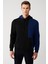Erkek Siyah Kapüşonlu Kanguru Cepli 3 Iplik Şardonlu Sweatshirt A32y1379 1