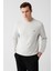 Erkek Gri Interlok Kumaş Bisiklet Yaka Sweatshirt A31y1201 3
