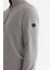 Erkek Gri Soğuğa Dayanıklı Yarım Fermuarlı Dik Yaka Polar Sweatshirt E001068 3