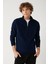 Erkek Lacivert Dik Yaka Fermuarlı Soft Touch Polar Regular Fit Sweatshirt E001068 1