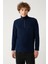 Erkek Lacivert Dik Yaka Fermuarlı Soft Touch Polar Regular Fit Sweatshirt E001068 3