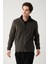 Erkek Antrasit Dik Yaka Soğuğa Dayanıklı Fermuarlı Polar Sweatshirt E001069 1