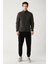 Erkek Antrasit Dik Yaka Soğuğa Dayanıklı Fermuarlı Polar Sweatshirt E001069 5