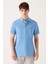 Erkek Mavi %100 Pamuk Serin Tutan Polo Yaka T-shirt E001004 1