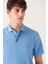 Erkek Mavi %100 Pamuk Serin Tutan Polo Yaka T-shirt E001004 2