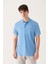 Erkek Mavi %100 Pamuk Serin Tutan Polo Yaka T-shirt E001004 3