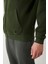 Erkek Haki Kapüşonlu 3 İplik Şardonlu Fermuarlı Sweatshirt E001019 5