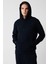 Erkek Lacivert Unisex Sweatshirt Kapüşonlu Yaka Içi Polarlı 3 Iplik Pamuklu Regular Fit E001018 5