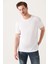 Erkek Beyaz Ultrasoft Bisiklet Yaka Pamuklu Basic T-Shirt E001171 2