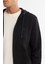Erkek Siyah Kapüşonlu 3 Iplik Şardonlu Fermuarlı Sweatshirt E001019 2