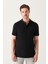 Erkek Siyah %100 Pamuk Serin Tutan Polo Yaka T-shirt E001004 1