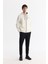 Erkek Beyaz Kapüşonlu 3 İplik Şardonlu Fermuarlı Regular Fit Sweatshirt E001019 3