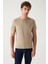 Erkek Vizon %100 Pamuk Nefes Alan Bisiklet Yaka T-shirt E001000 1