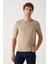 Erkek Vizon %100 Pamuk Nefes Alan Bisiklet Yaka T-shirt E001000 3