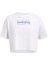 UA W Boxy Crop Branded SS 1386846-100 Kadın Beyaz Spor Tişört 2