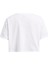 UA W Boxy Crop Branded SS 1386846-100 Kadın Beyaz Spor Tişört 4