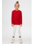 Kırmızı Basic Unisex Çocuk Kışlık Sıfır Yaka Uzun Kollu Tişört 1