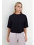 Önü Dikişli Yuvarlak Yaka Kısa Kol Modal Bluz 1