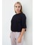 Önü Dikişli Yuvarlak Yaka Kısa Kol Modal Bluz 3