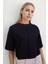 Önü Dikişli Yuvarlak Yaka Kısa Kol Modal Bluz 4