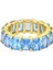 Aquamarine Zirconia Taşlı Baget Kesim Tamtur Yüzük 2