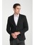 Jasino Erkek Siyah Pamuklu Likralı Slim Fit Örme Esneyen Mono Yaka Blazer Ceket 1