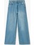 Yüksek Bel Düğmeli Geniş Paça Cepli Kot Pantolon - Wide Leg Jeans 1