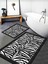 Dijital Baskı Zebra Desenli Kaymaz Taban Yıkanabilir 2'li Banyo Paspas Takımı 60 x 100 - 50 x 60 1