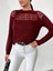 Kadın Dantel Detaylı Bordo Kazak 1