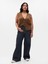 Kadın Lacivert High Rise Stride Wide-Leg Jean Pantolon 4