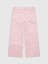 Kız Çocuk Pembe Fiyonk Işlemeli Wide Leg Jean Pantolon 2
