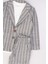 Erkek Çocuk Kruvaze Yaka Kesim Çizgili Keten Blazer Ceket Penye T-Shirt Füme Keten Alt Üst Takım 3