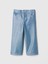 Kız Bebek Mavi Parlak Wide Leg Jean Pantolon 1